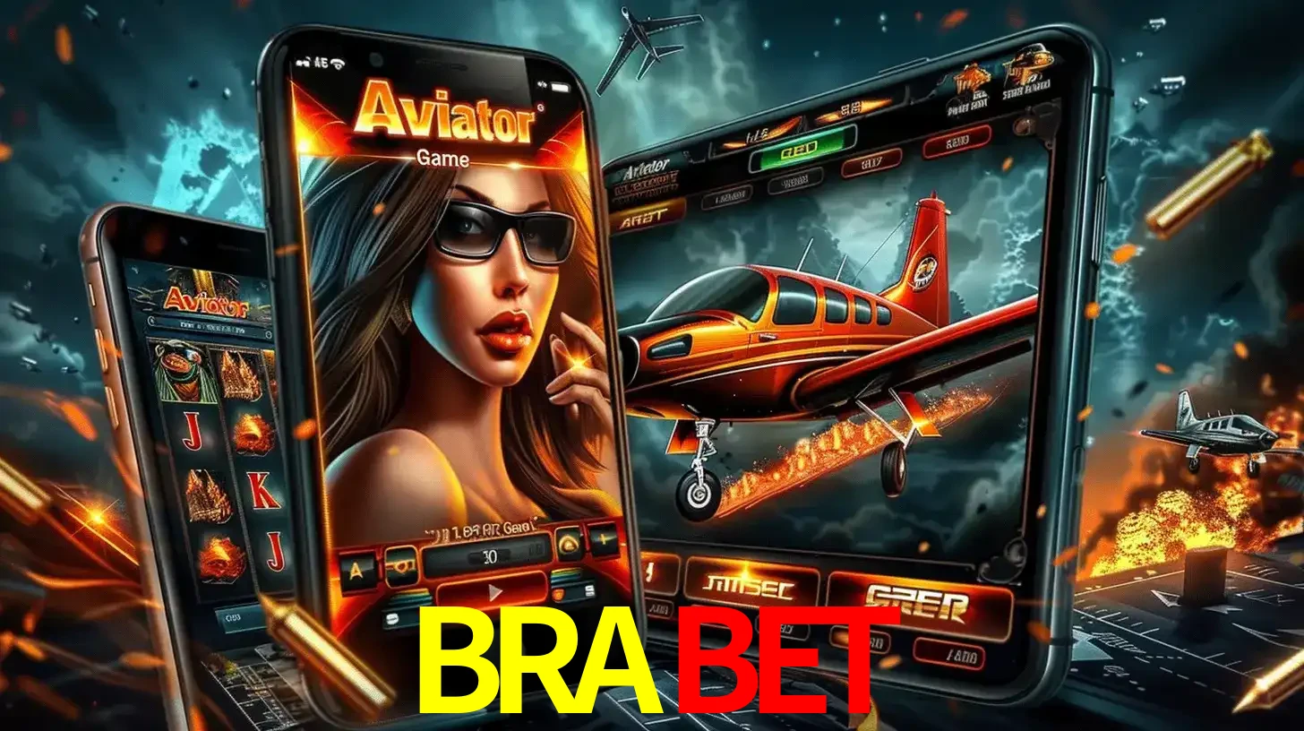 O popular jogo de apostas Aviator exibido em vários celulares e tablets, mostrando a interface emocionante e a ação de voo disponíveis para jogar agora no BRABET.